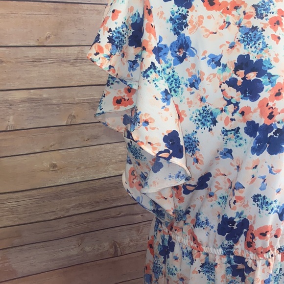 🎈Sale🎈Merona XXL Floral Ruffle Detail Detailed Sleeve Dress - Picture 2 of 9